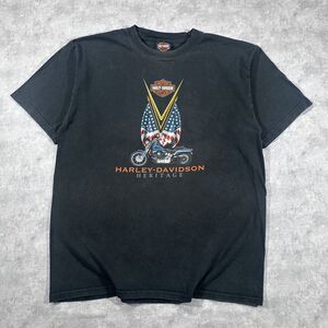 Vintage Harley Davidson Black Sun Faded Tennessee Mens T-Shirt Size Large